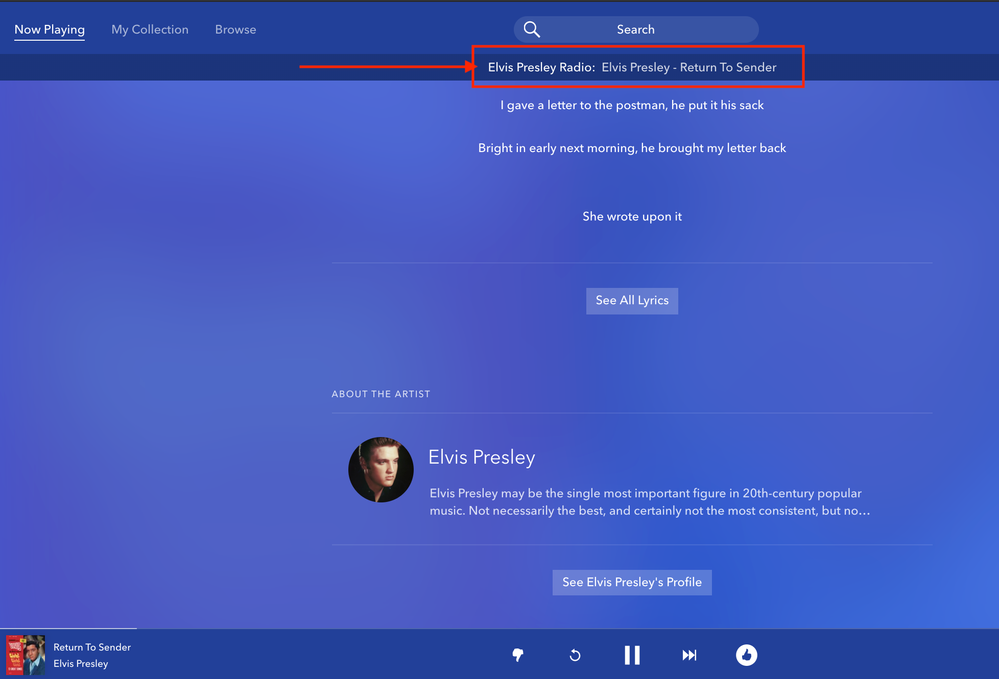 First song that played