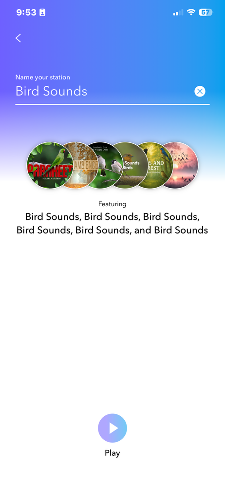 click play, nothing happens and station not created.