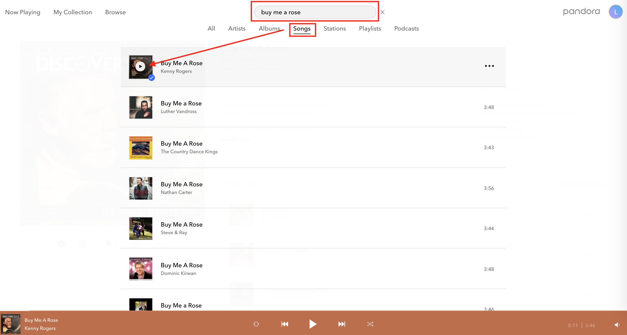 Solved How to search for a song and play it Pandora Community