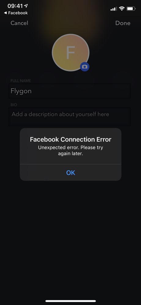 Error I'm getting when Trying to connect Facebook in iOS
