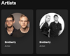 Two different artists on another streaming service.