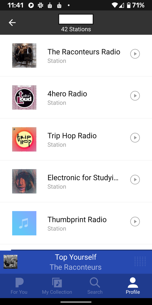 Pandora Stations List