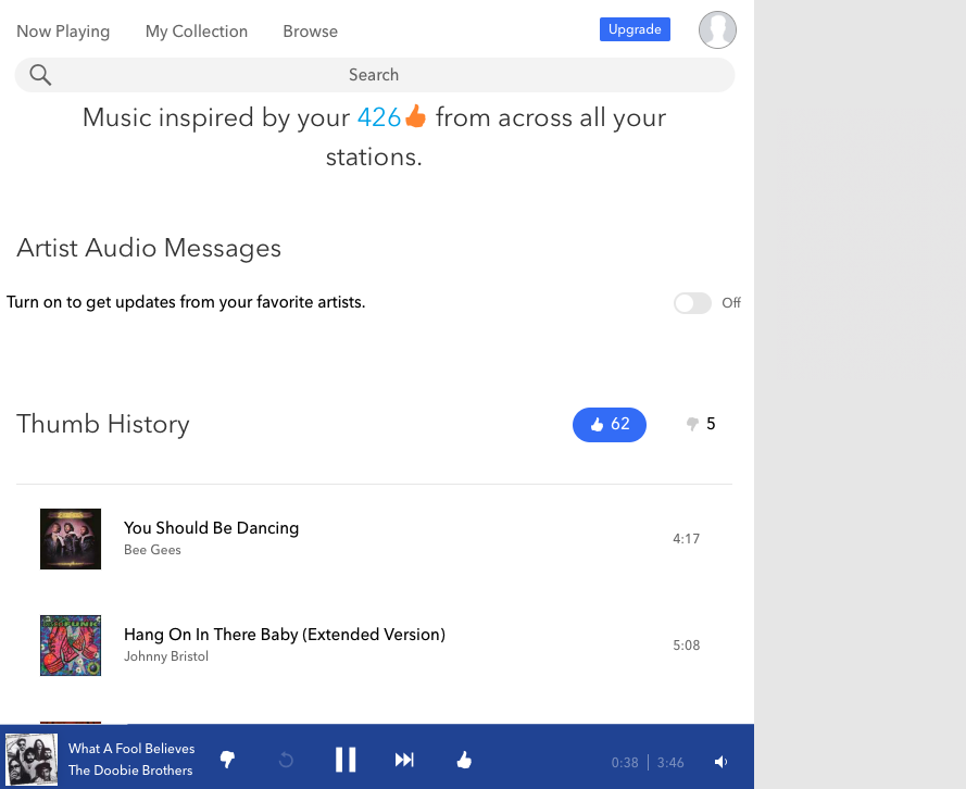 Solved Thumbprint Radio Station Repetition Pandora Community