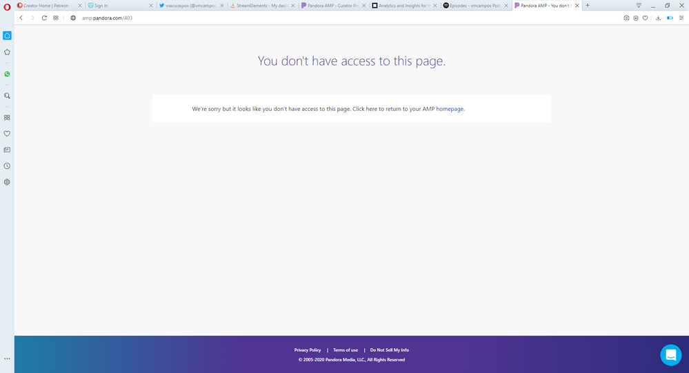 Says I don't have access to view the podcast