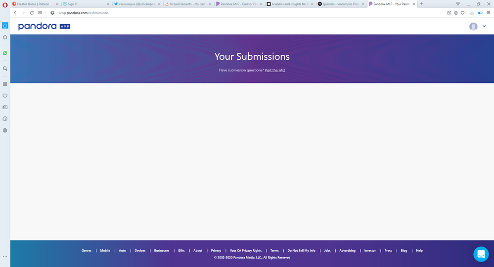 Shows nothing for submissions